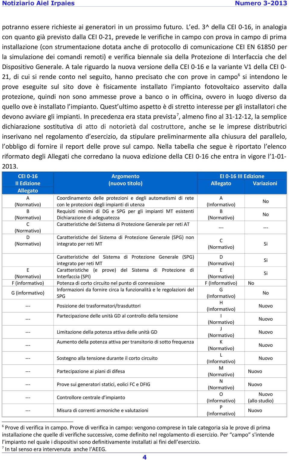 comunicazione CEI EN 61850 per la simulazione dei comandi remoti) e verifica biennale sia della Protezione di Interfaccia che del Dispositivo Generale.