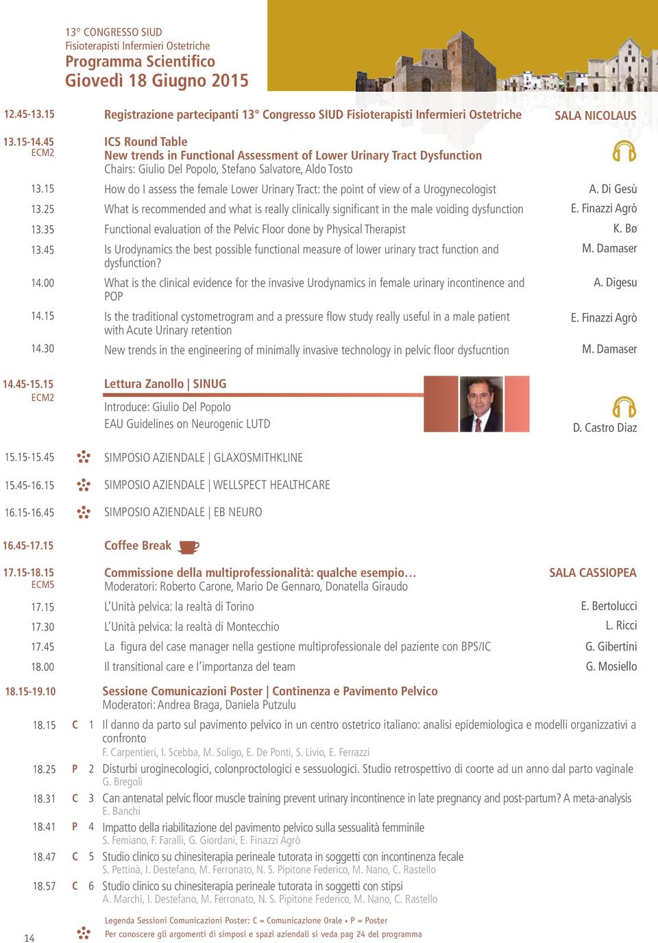 Table New trends in Functional Assessment of Lower Urinary Tract Dysfunction Chairs: Giulio Del Popolo, Stefano Salvatore, Aldo Tosto How do I assess the female Lower Urinary Tract: the point of view