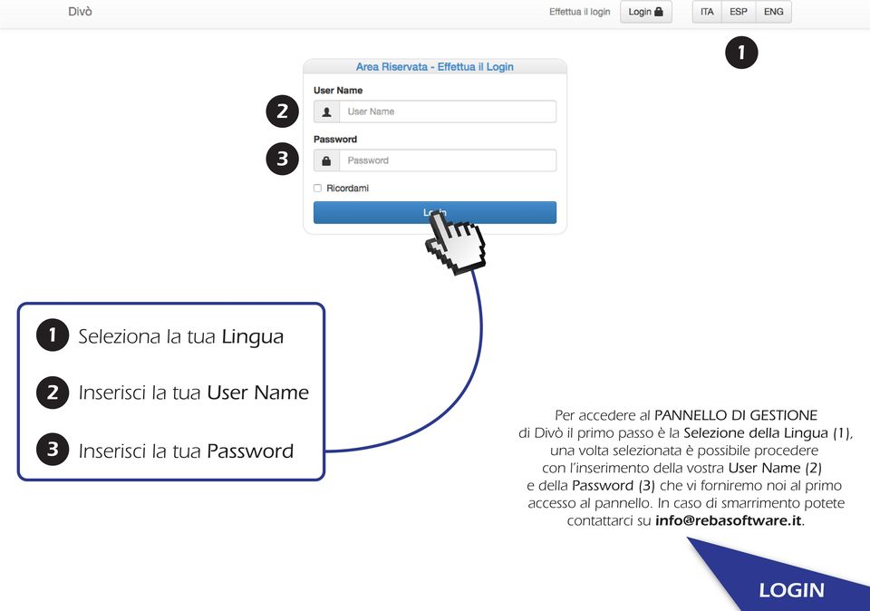 possibile procedere con l inserimento della vostra User Name () e della Password () che vi