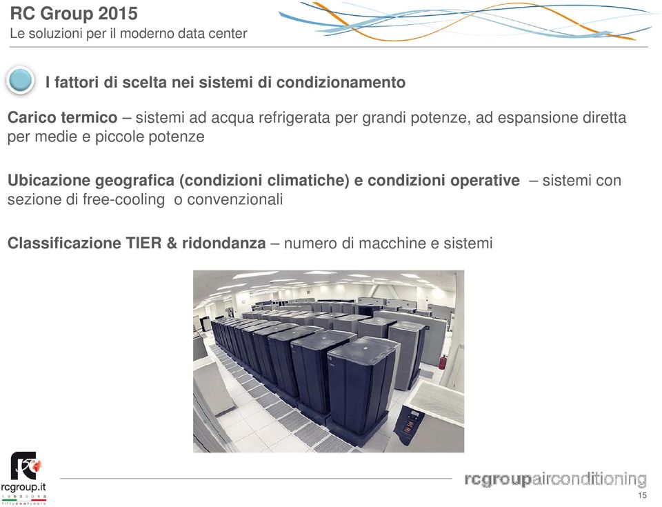 Ubicazione geografica (condizioni climatiche) e condizioni operative sistemi con