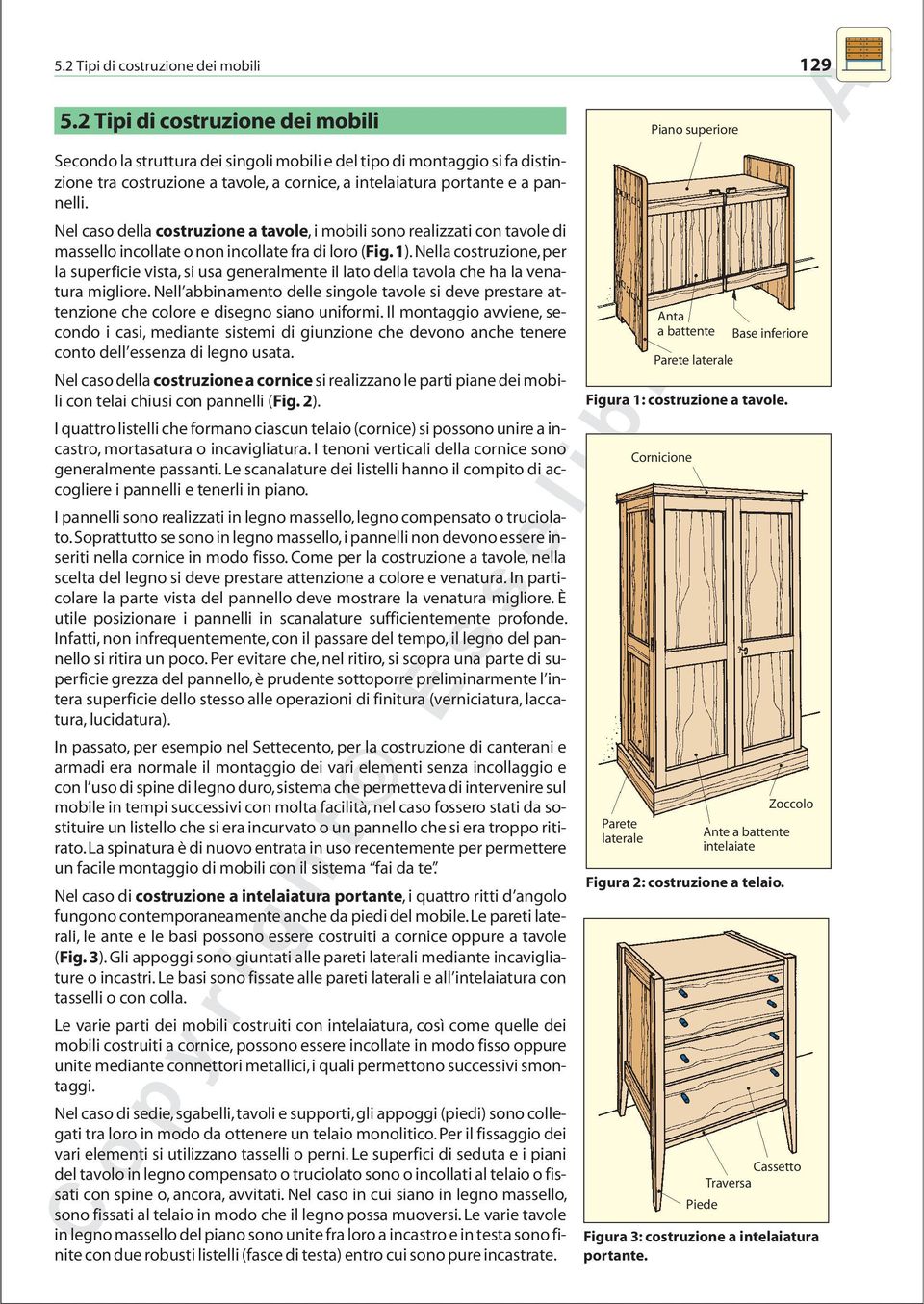 Nel cso dell costruzione tvole, i mobili sono relizzti con tvole di mssello incollte o non incollte fr di loro (Fig. 1).