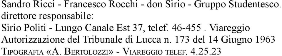 46-455. Viareggio Autorizzazione del Tribunale di Lucca n.