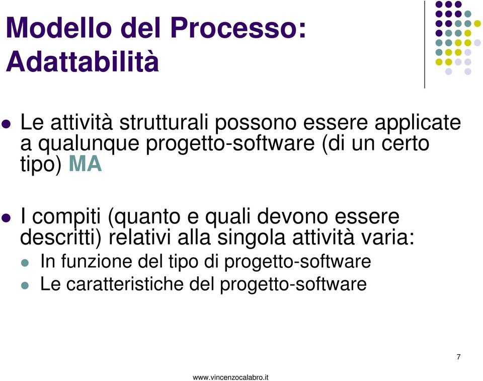 (quanto e quali devono essere descritti) relativi alla singola attività