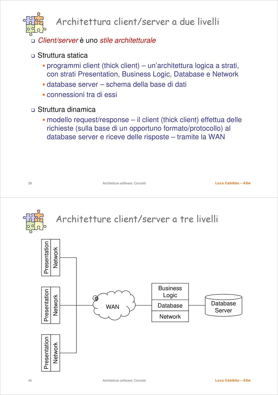 request/response il client (thick client) effettua delle richieste (sulla base di un opportuno formato/protocollo) al database server e riceve delle risposte