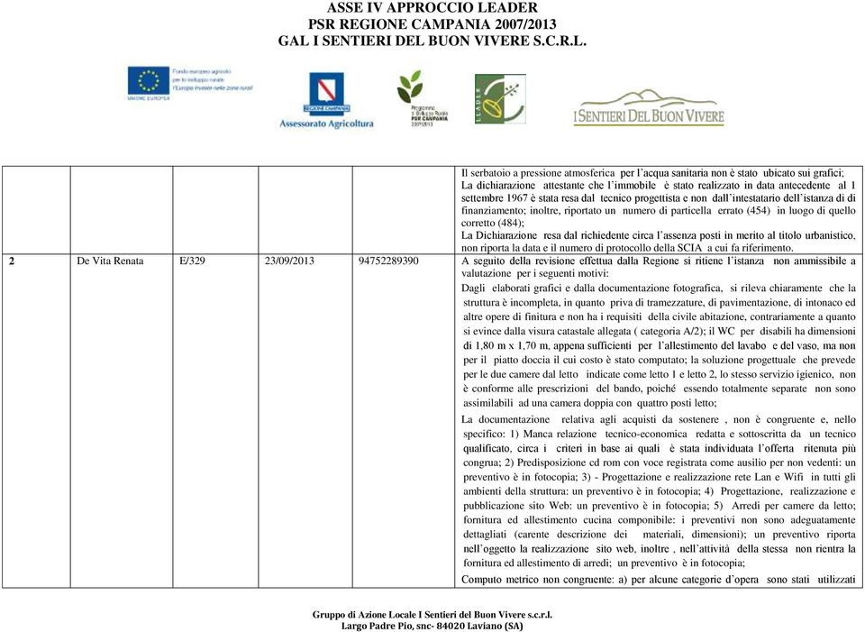 Dichiarazione resa dal richiedente circa l assenza posti in merito al titolo urbanistico, non riporta la data e il numero di protocollo della SCIA a cui fa riferimento.