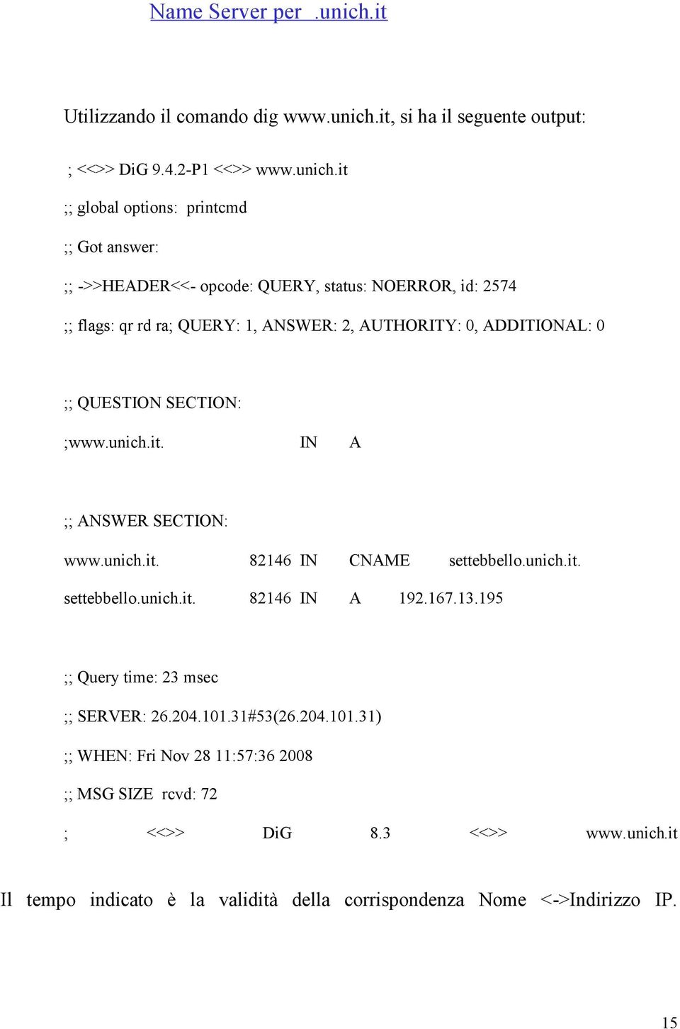it, si ha il seguente output: ; <<>> DiG 9.4.2-P1 <<>> www.unich.