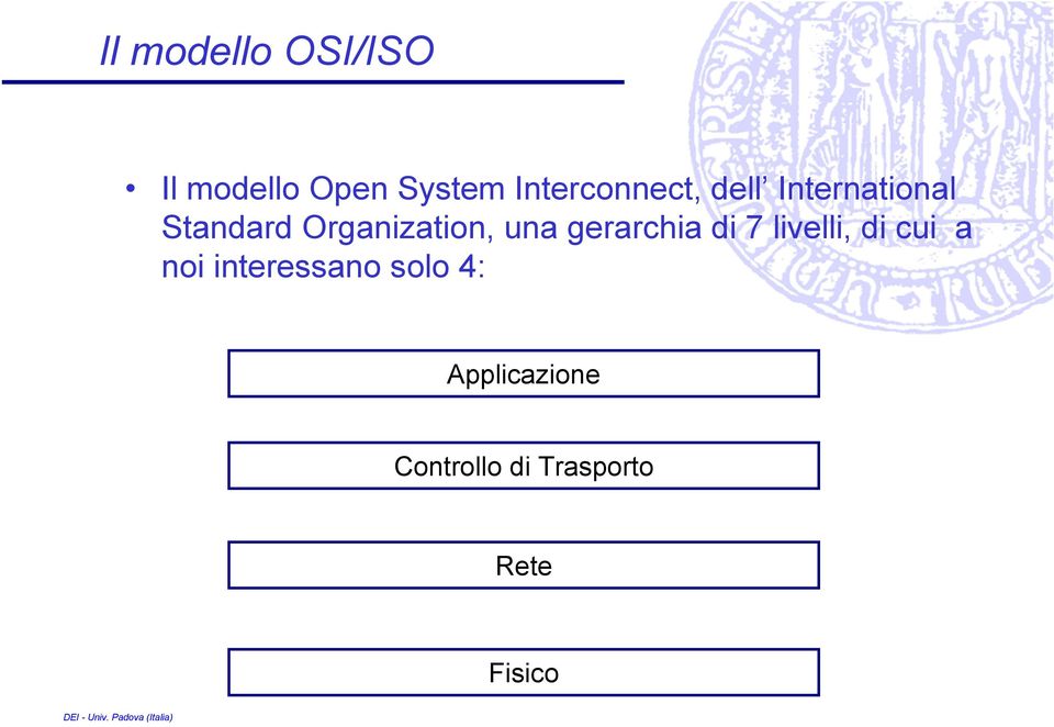 Organization, una gerarchia di 7 livelli, di cui a