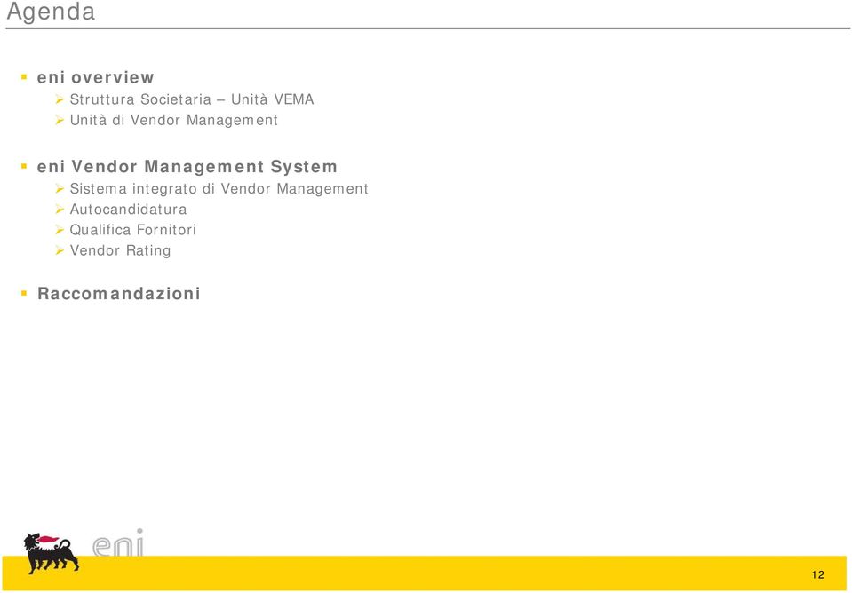 System Sistema integrato di Vendor Management