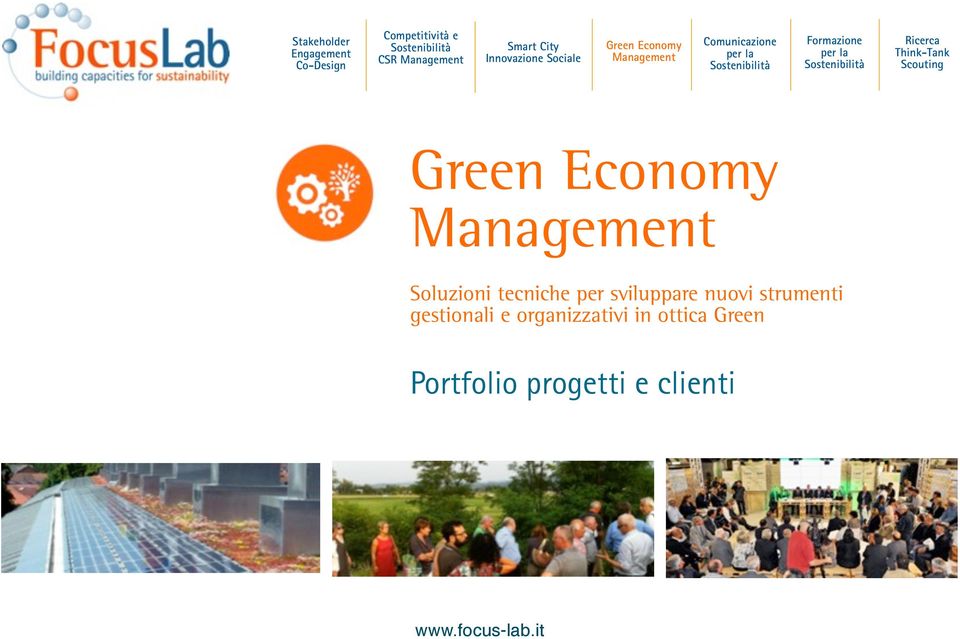 la Ricerca Think-Tank Scouting Green Economy Management Soluzioni tecniche per