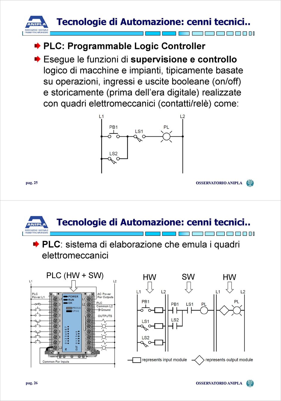 tipicamente basate su operazioni, ingressi e uscite booleane (on/off) e storicamente (prima dell era digitale)