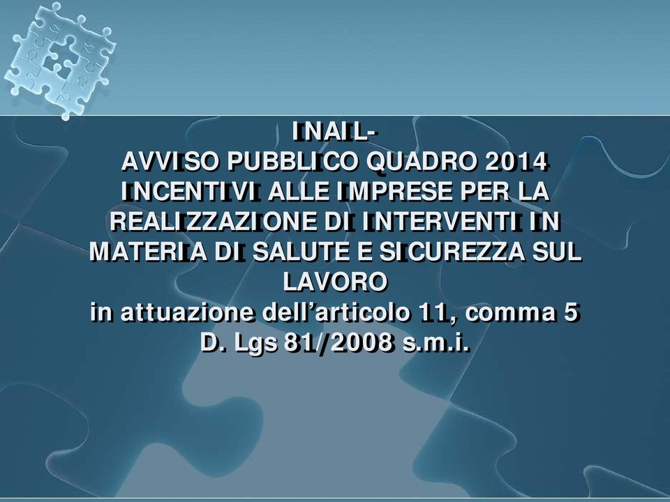 MATERIA DI SALUTE E SICUREZZA SUL LAVORO in