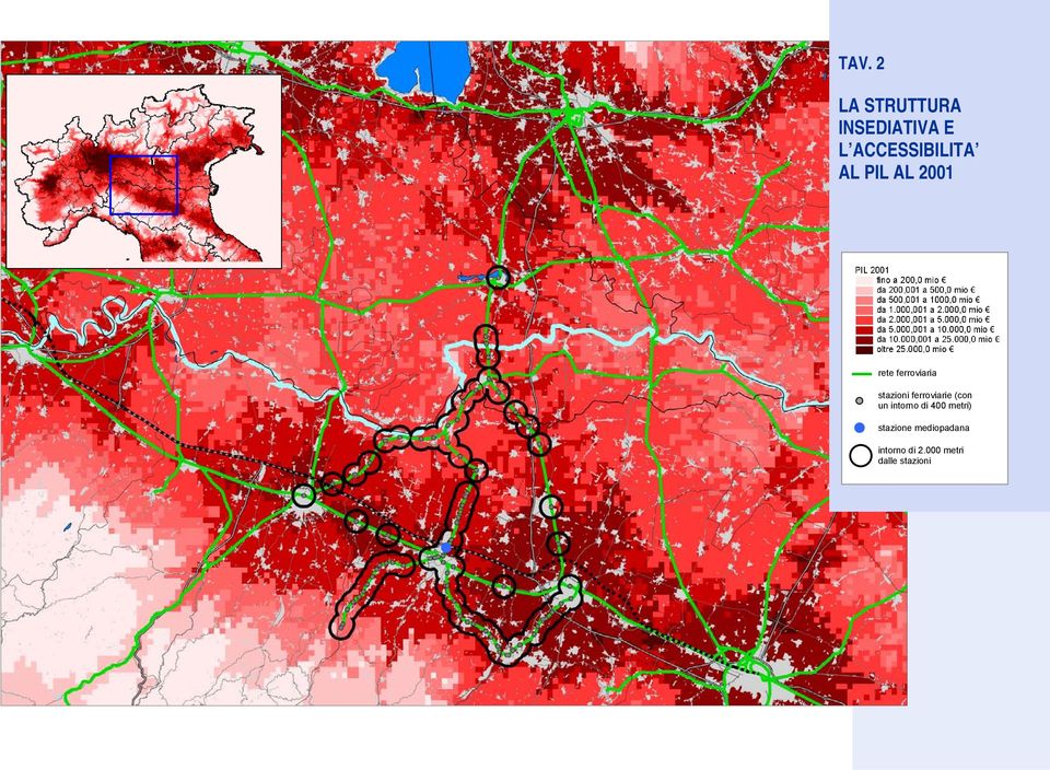 2001 rete ferroviaria stazioni ferroviarie (con un intorno di