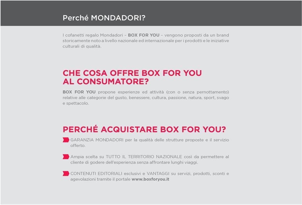 CHE COSA OFFRE BOX FOR YOU AL CONSUMATORE?