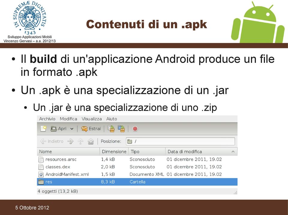 produce un file in formato.apk Un.