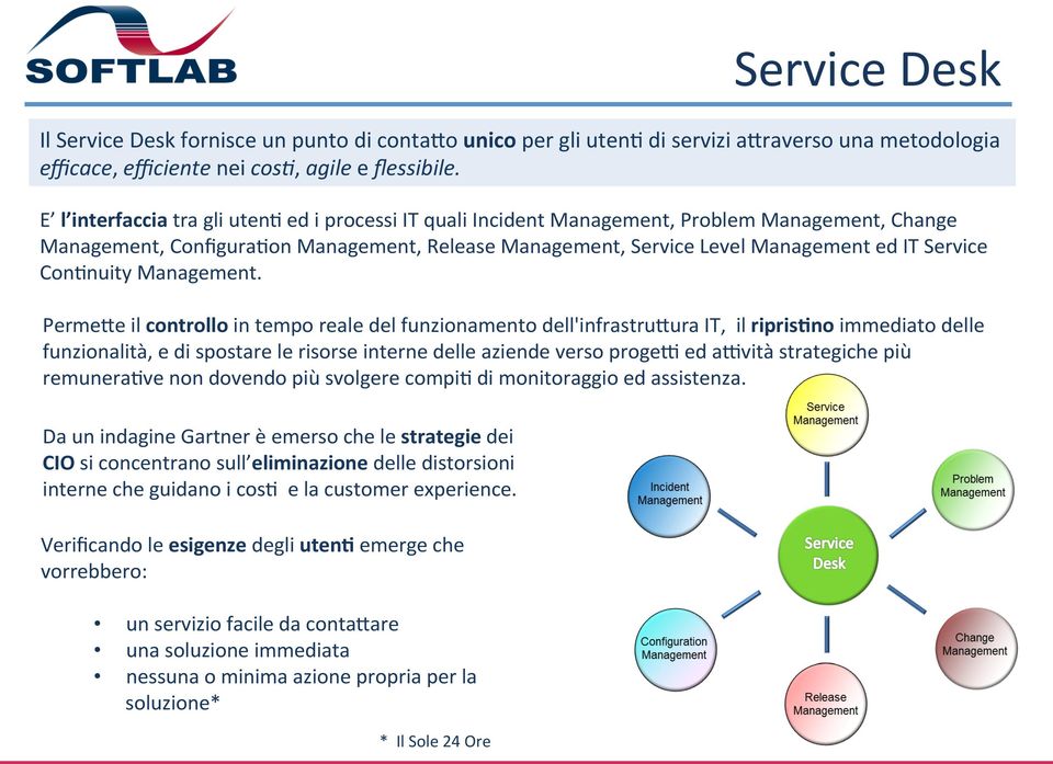 PermeDe il controllo in tempo reale del funzionamento dell'infrastrudura IT, il ripris8no immediato delle funzionalità, e di spostare le risorse interne delle aziende verso progev ed avvità