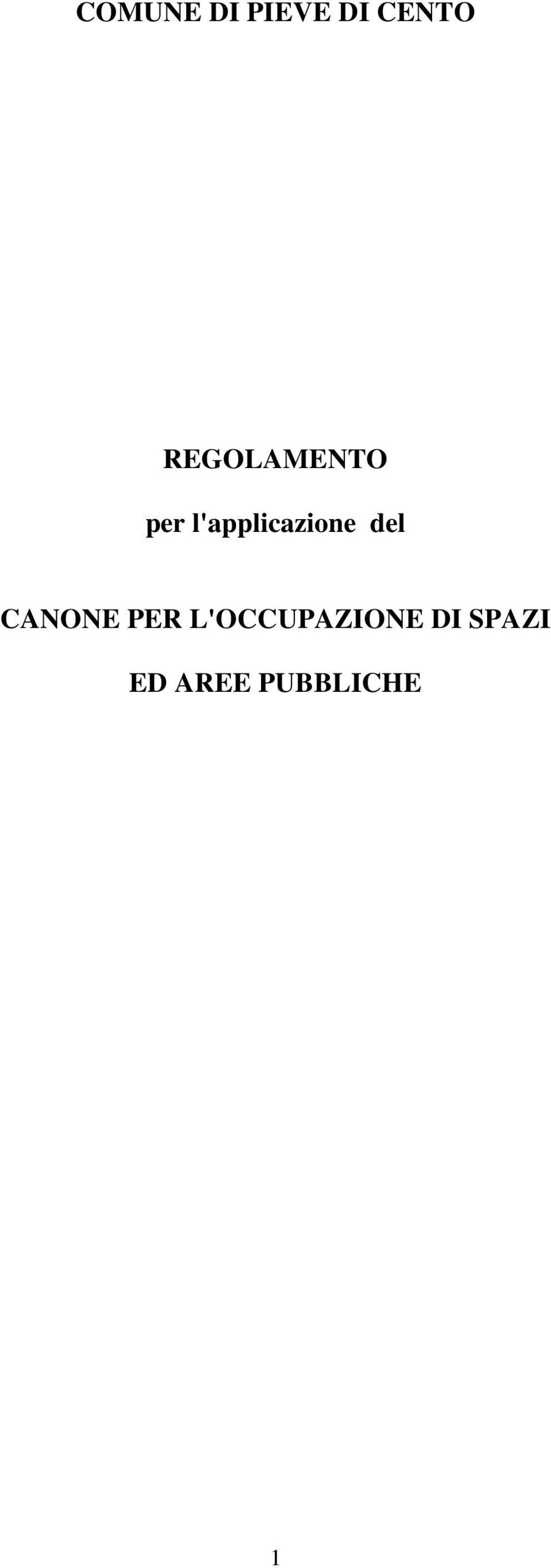 l'applicazione del CANONE