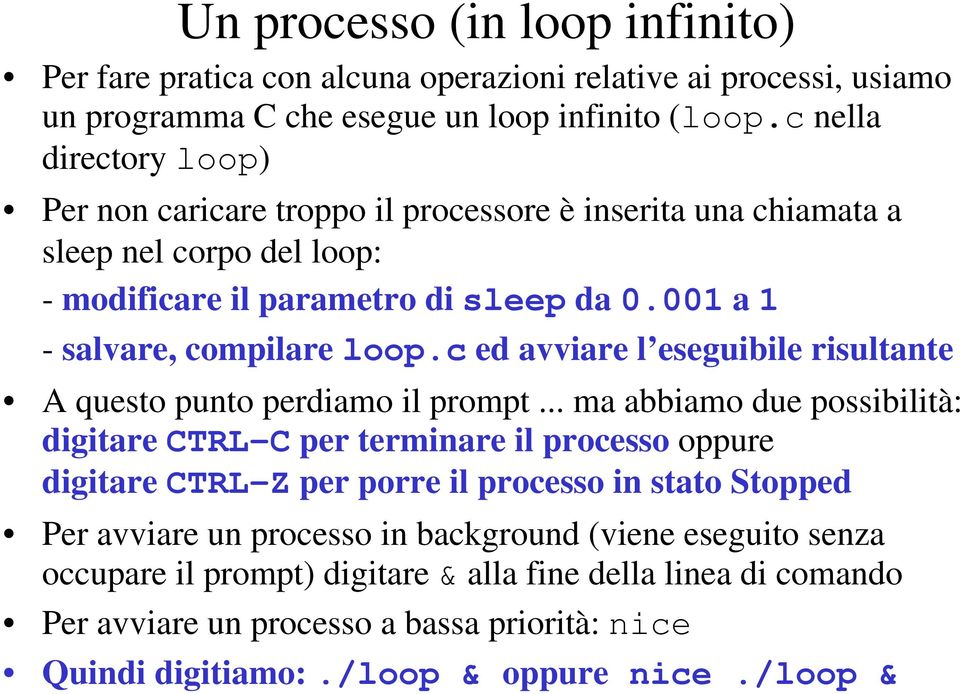 c ed avviare l eseguibile risultante A questo punto perdiamo il prompt.