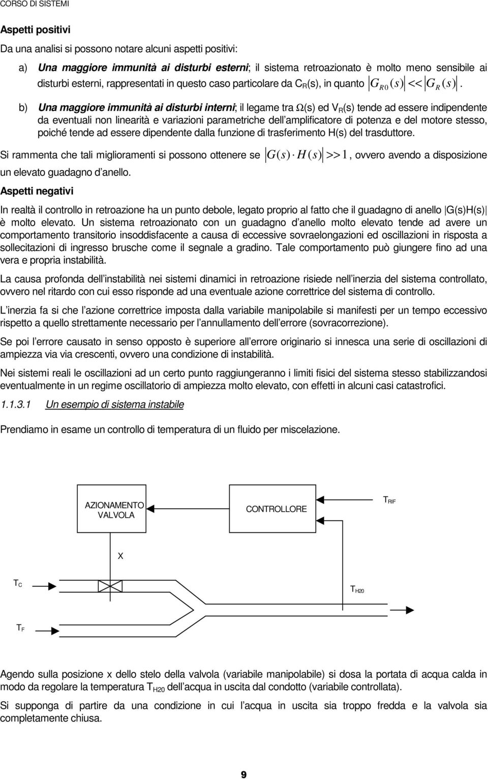 0 b Una maggiore immunità ai diturbi interni; il legame tra Ω ed V tende ad eere indipendente da eventuali non linearità e variazioni parametriche dell amplificatore di potenza e del motore teo,