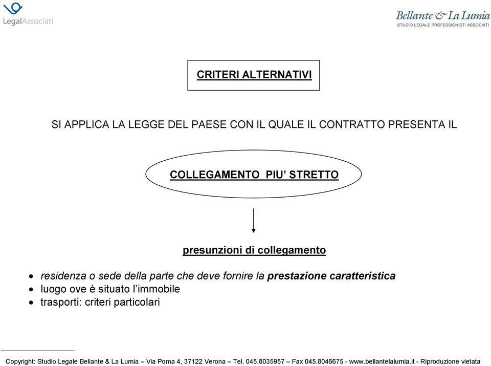 collegamento residenza o sede della parte che deve fornire la