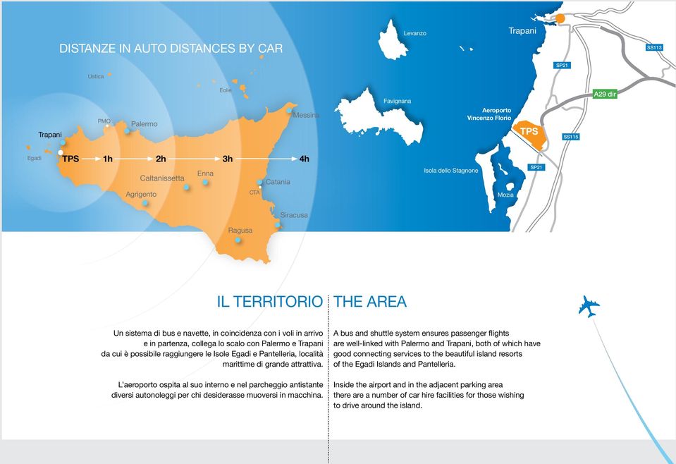 Palermo e Trapani da cui è possibile raggiungere le Isole Egadi e Pantelleria, località marittime di grande attrattiva.