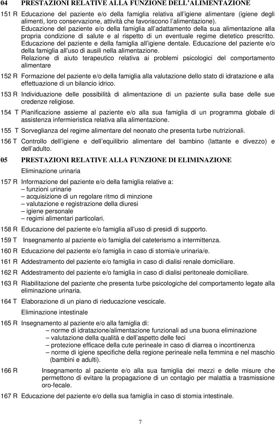 Educazione del paziente e/o della famiglia all adattamento della sua alimentazione alla propria condizione di salute e al rispetto di un eventuale regime dietetico prescritto.