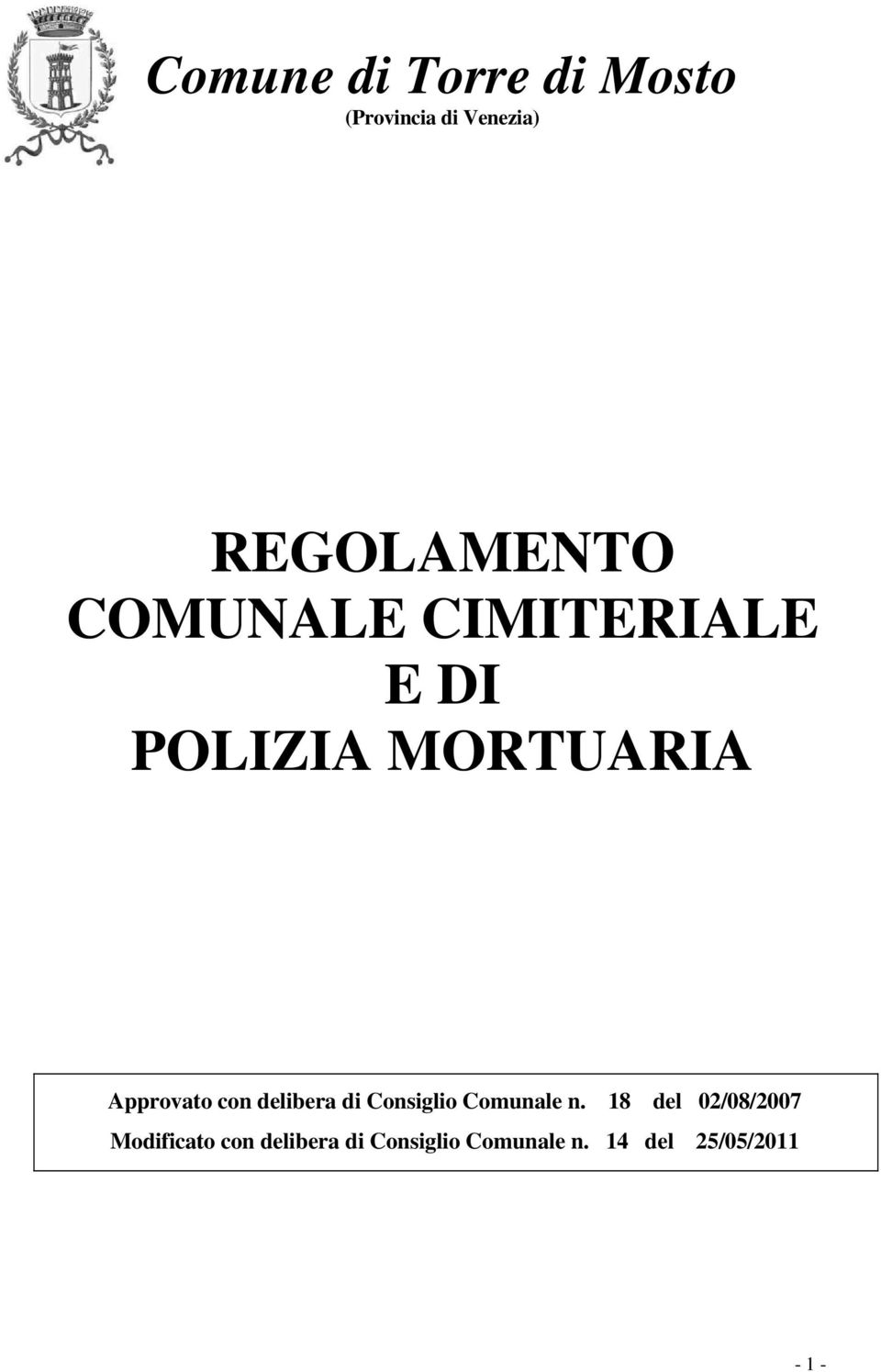 delibera di Consiglio Comunale n.