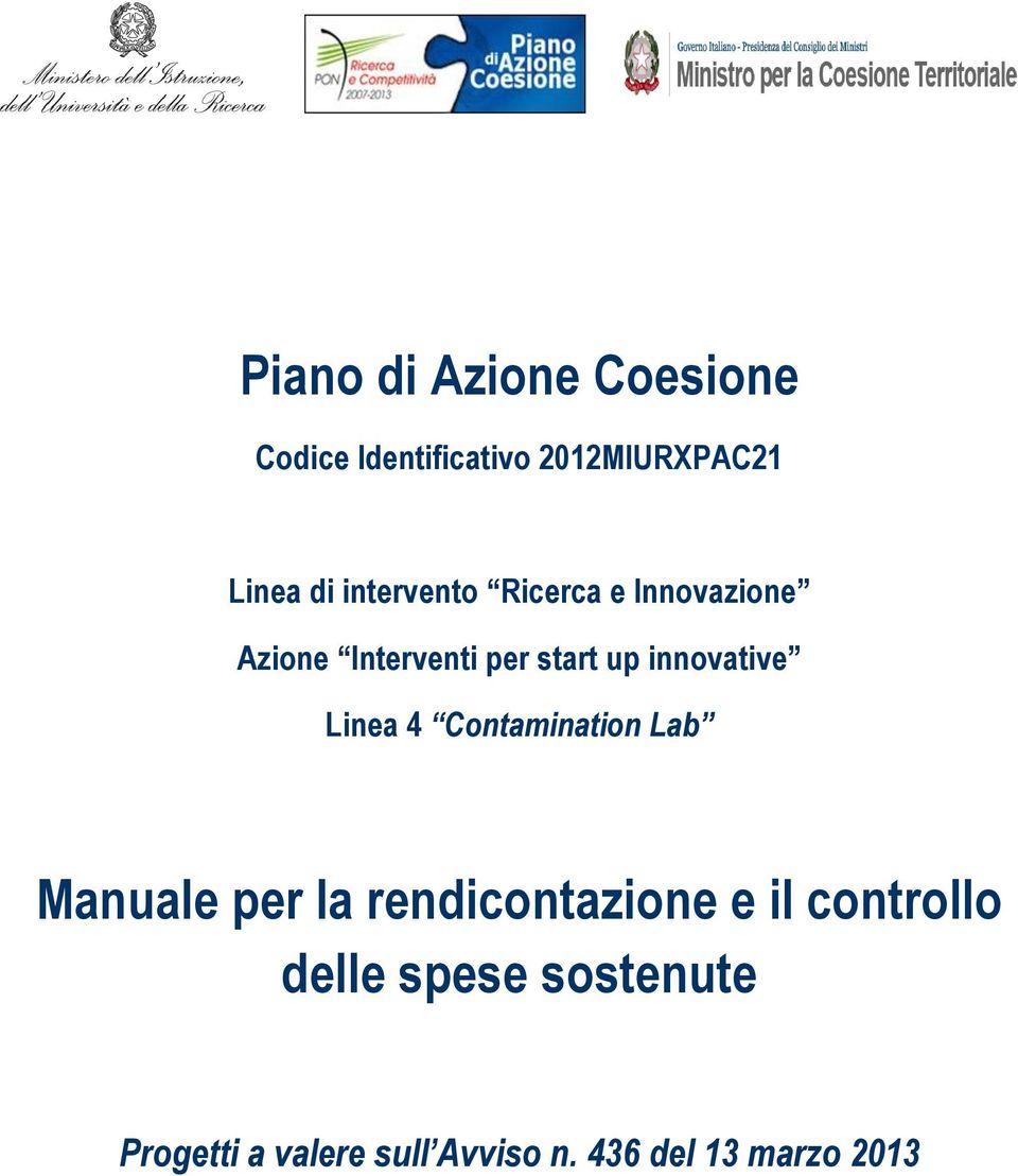 innovative Linea 4 Contamination Lab Manuale per la rendicontazione e il