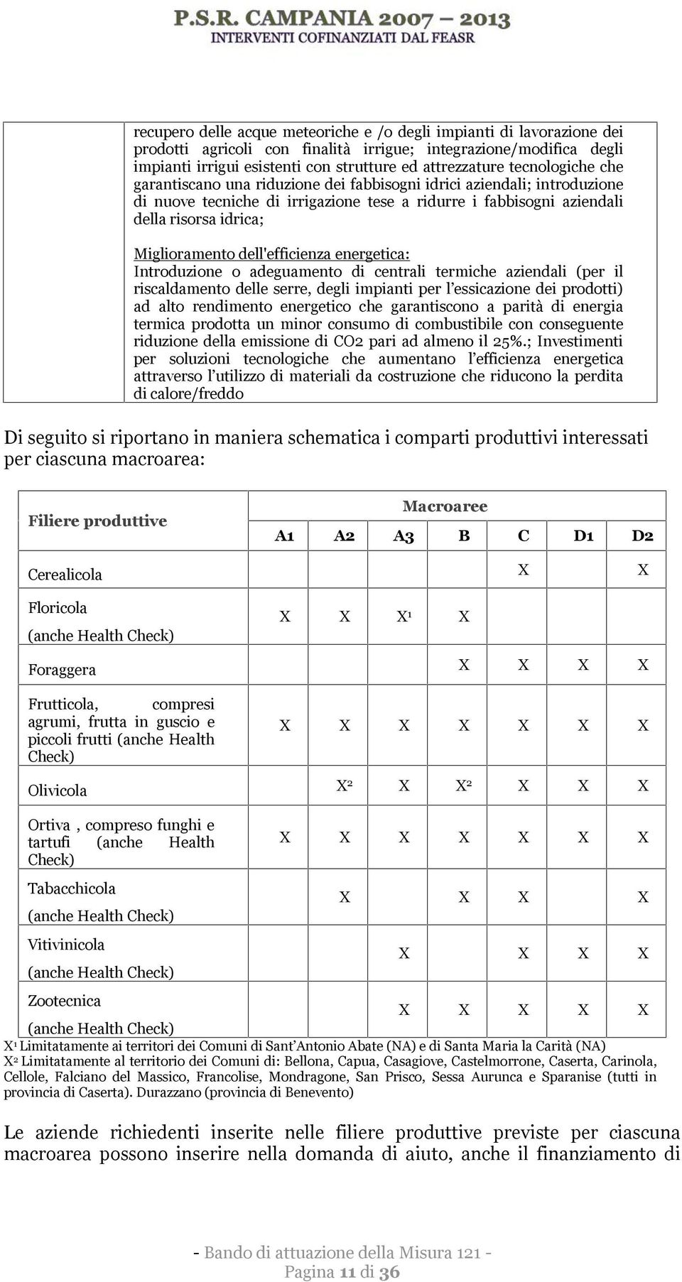 dell'efficienza energetica: Introduzione o adeguamento di centrali termiche aziendali (per il riscaldamento delle serre, degli impianti per l essicazione dei prodotti) ad alto rendimento energetico