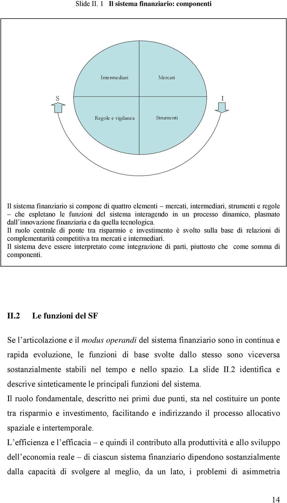 espletano le funzioni del sistema interagendo in un processo dinamico, plasmato dall innovazione finanziaria e da quella tecnologica.