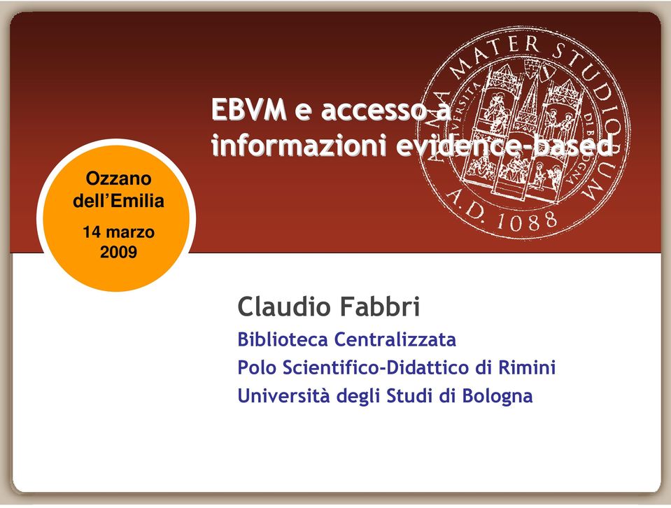 Claudio Fabbri Biblioteca Centralizzata Polo