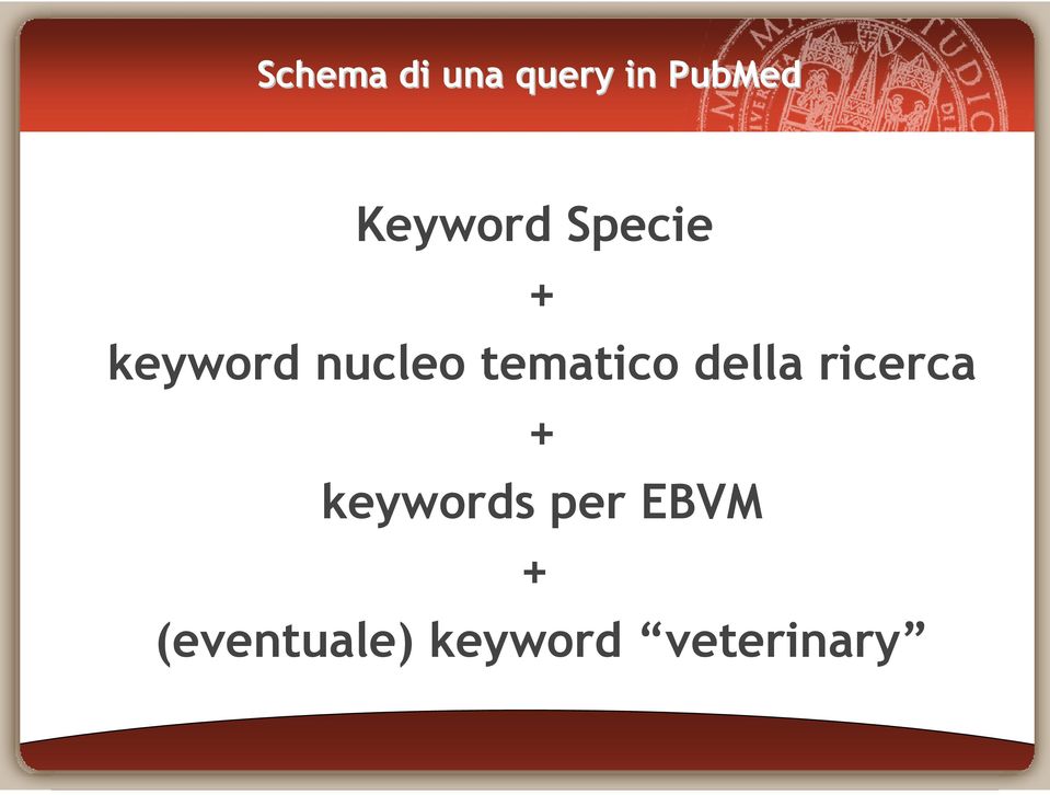 tematico della ricerca + keywords