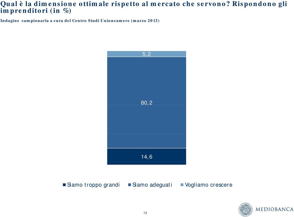 Rispondono gli imprenditori (in %) Indagine campionaria a