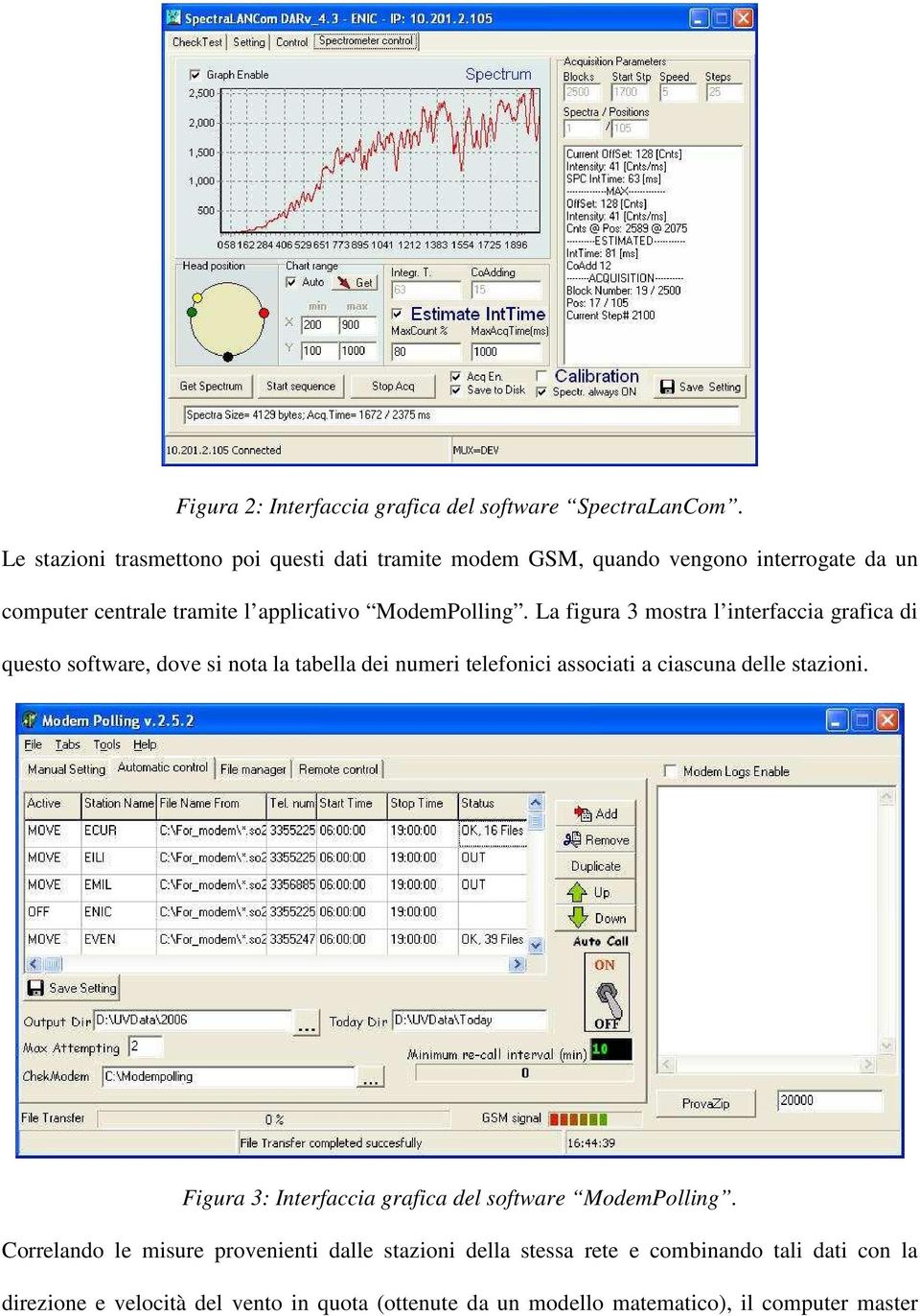 La figura 3 mostra l interfaccia grafica di questo software, dove si nota la tabella dei numeri telefonici associati a ciascuna delle stazioni.