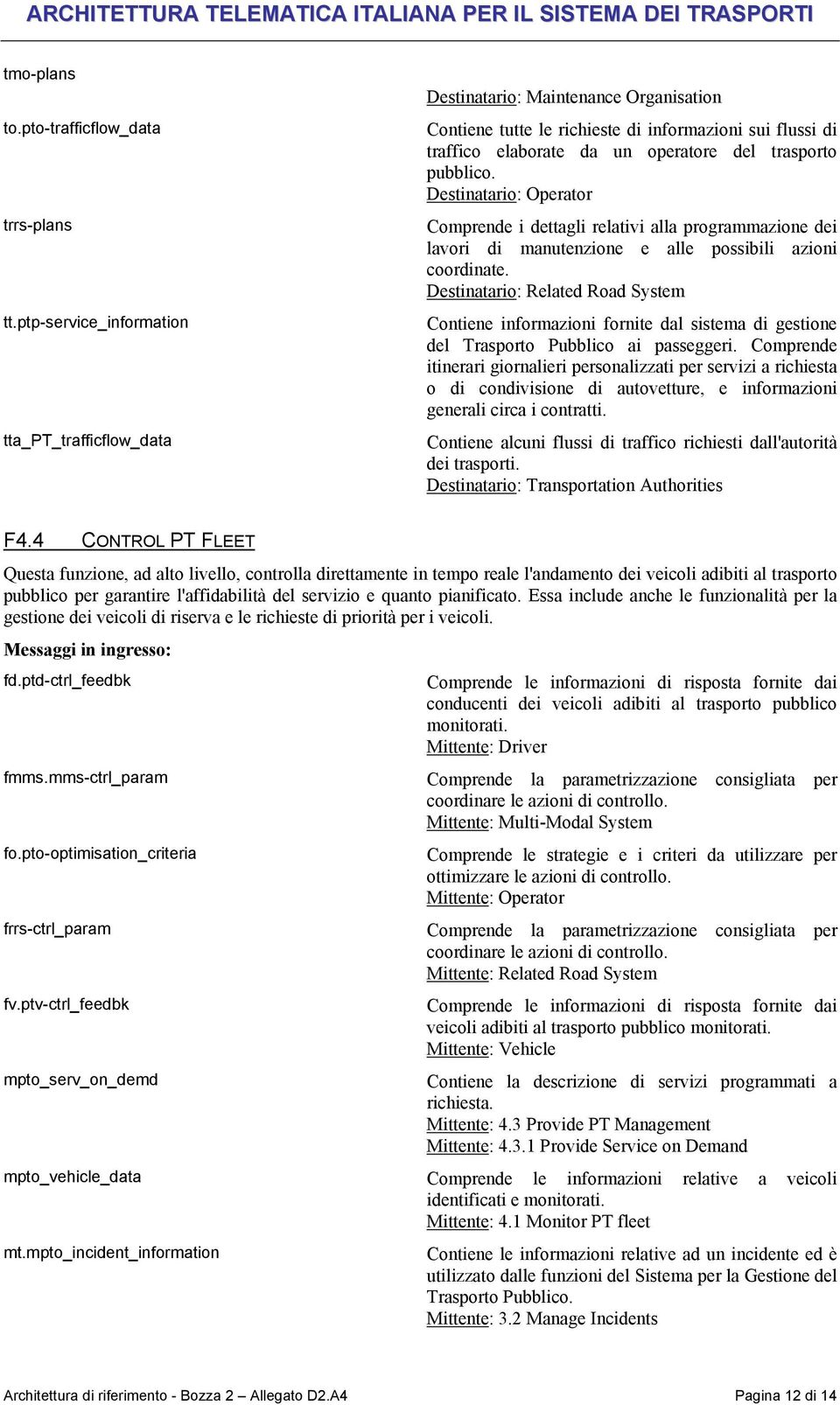 pubblico. Destinatario: Operator Comprende i dettagli relativi alla programmazione dei lavori di manutenzione e alle possibili azioni coordinate.