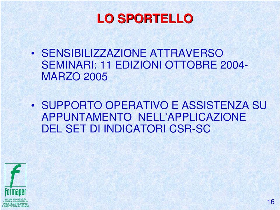 SUPPORTO OPERATIVO E ASSISTENZA SU