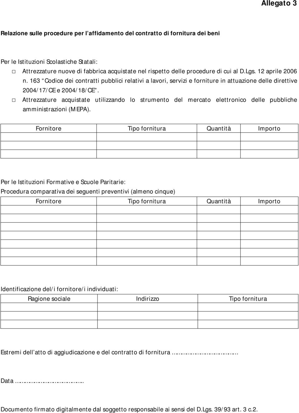 Attrezzature acquistate utilizzando lo strumento del mercato elettronico delle pubbliche amministrazioni (MEPA).