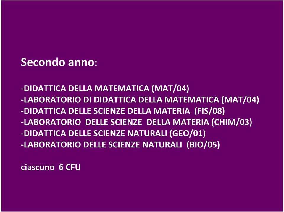 (FIS/08) -LABORATORIO DELLE SCIENZE DELLA MATERIA (CHIM/03) -DIDATTICA