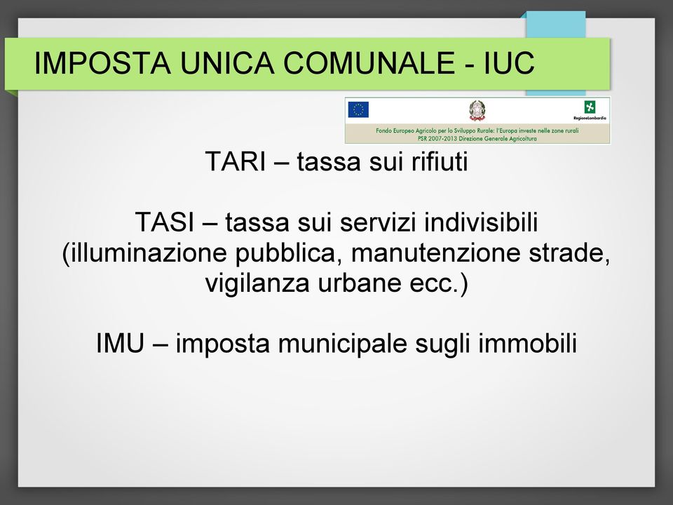 (illuminazione pubblica, manutenzione strade,