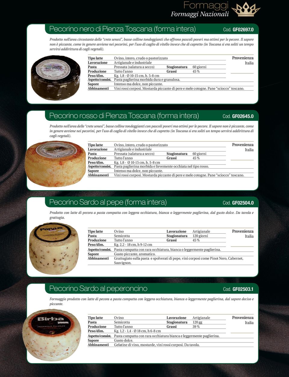 Ovino, intero, crudo o pastorizzato e industriale Pressata (salatura a secco) Stagionatura 60 giorni 45 % Kg. 1,8 - Ø 10-15 cm, h. 5-8 cm paglierina morbida dura e granulosa.