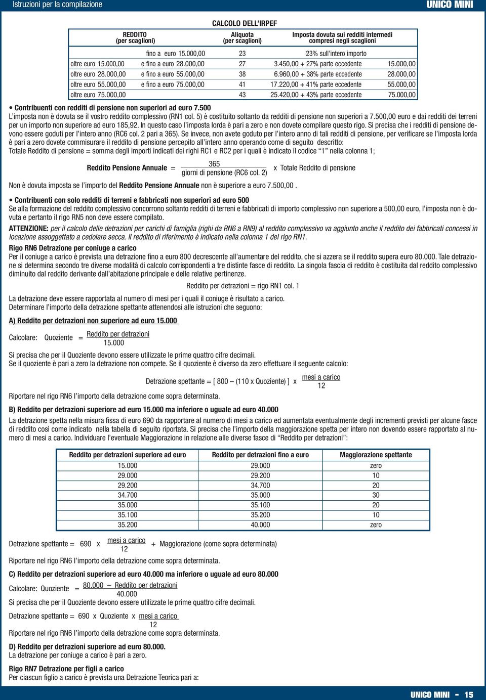 000,00 e fino a euro 75.000,00 41 17.220,00 + 41% parte eccedente 55.000,00 oltre euro 75.000,00 43 25.420,00 + 43% parte eccedente 75.