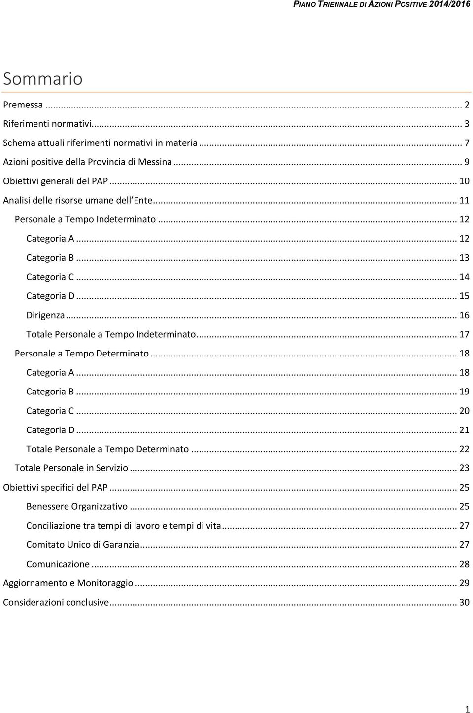 .. 16 Totale Personale a Tempo Indeterminato... 17 Personale a Tempo Determinato... 18 Categoria A... 18 Categoria B... 19 Categoria C... 20 Categoria D... 21 Totale Personale a Tempo Determinato.