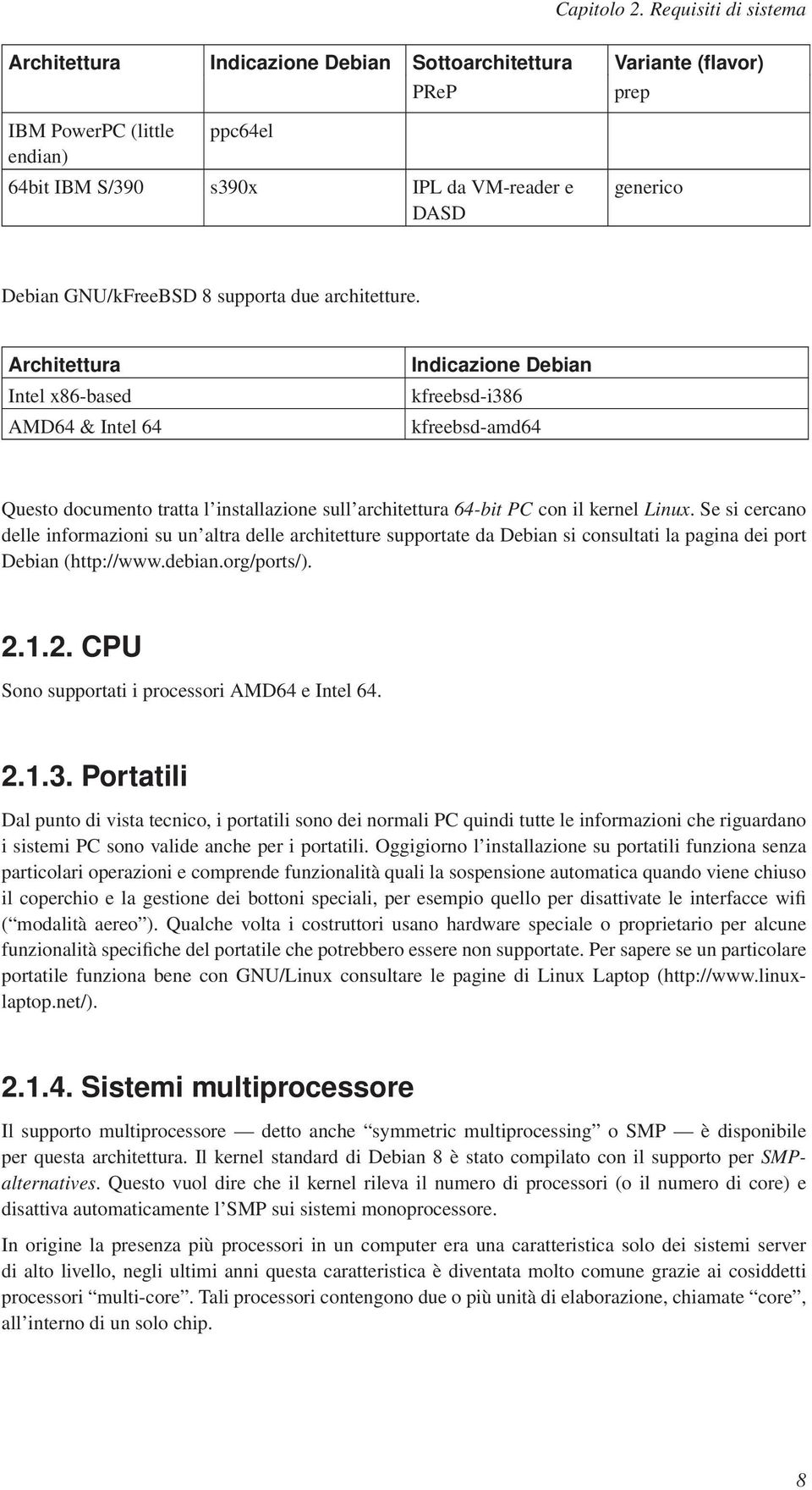 GNU/kFreeBSD 8 supporta due architetture.