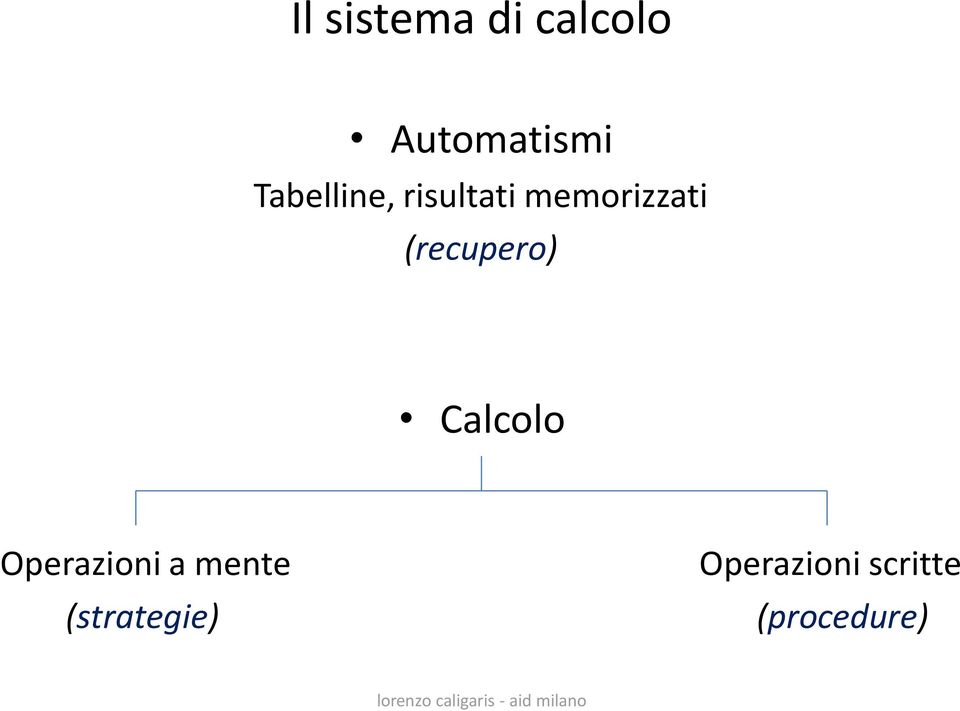 (recupero) Calcolo Operazioni a