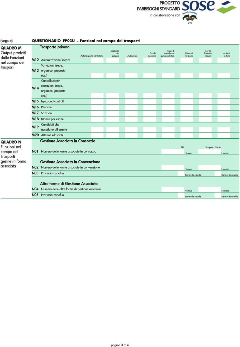 ) Cancellazioni/ M14 cessazioni (sede, organico, preposto ecc.