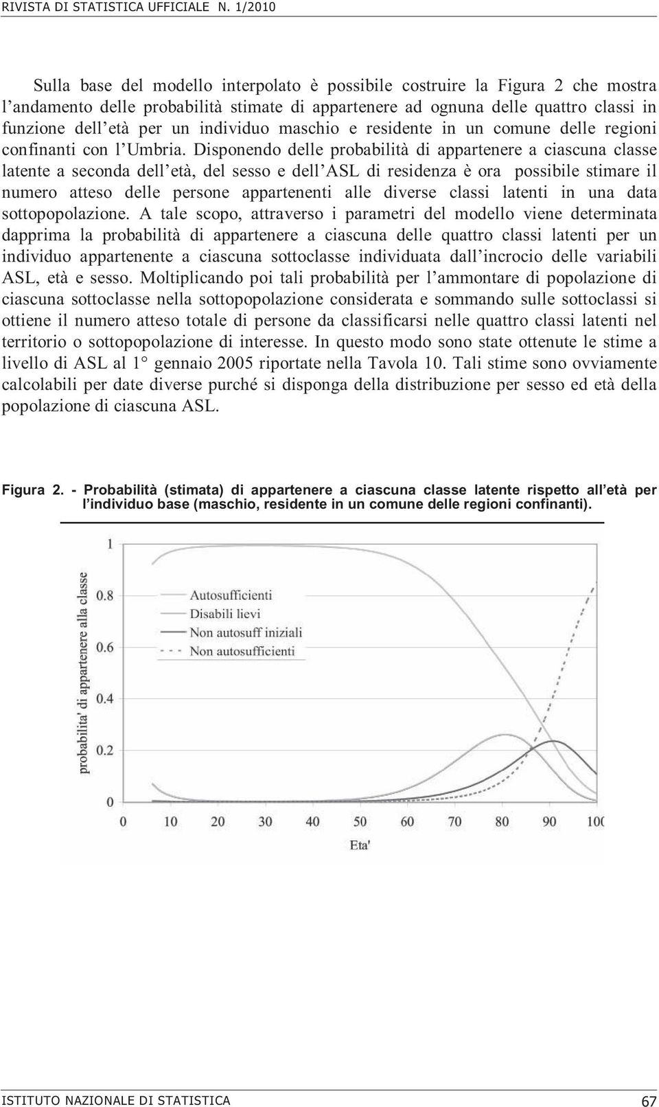 Disponendo delle probabilità di appartenere a ciascuna classe latente a seconda dell età, del sesso e dell ASL di residenza è ora possibile stimare il numero atteso delle persone appartenenti alle