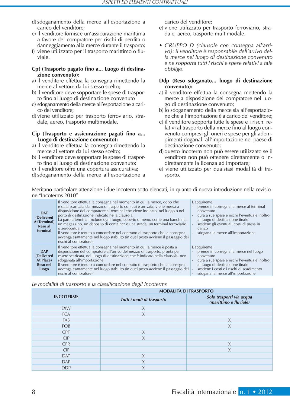 .. Luogo di destinazione convenuto): a) il venditore effettua la consegna rimettendo la merce al vettore da lui stesso scelto; b) il venditore deve sopportare le spese di trasporto fino al luogo di