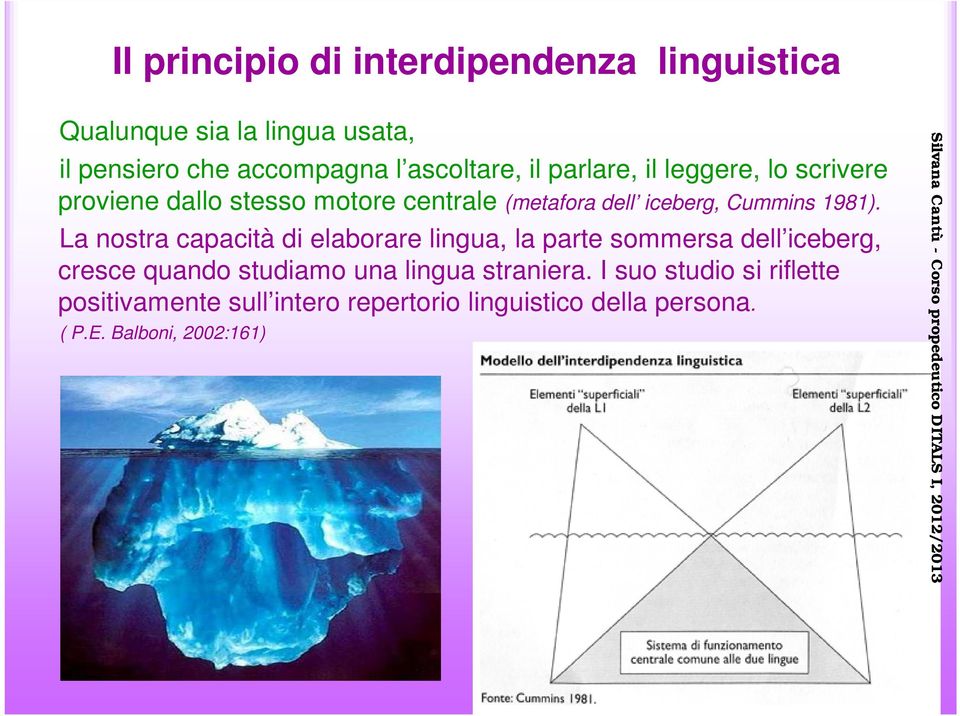La nostra capacità di elaborare lingua, la parte sommersa dell iceberg, cresce quando studiamo una lingua