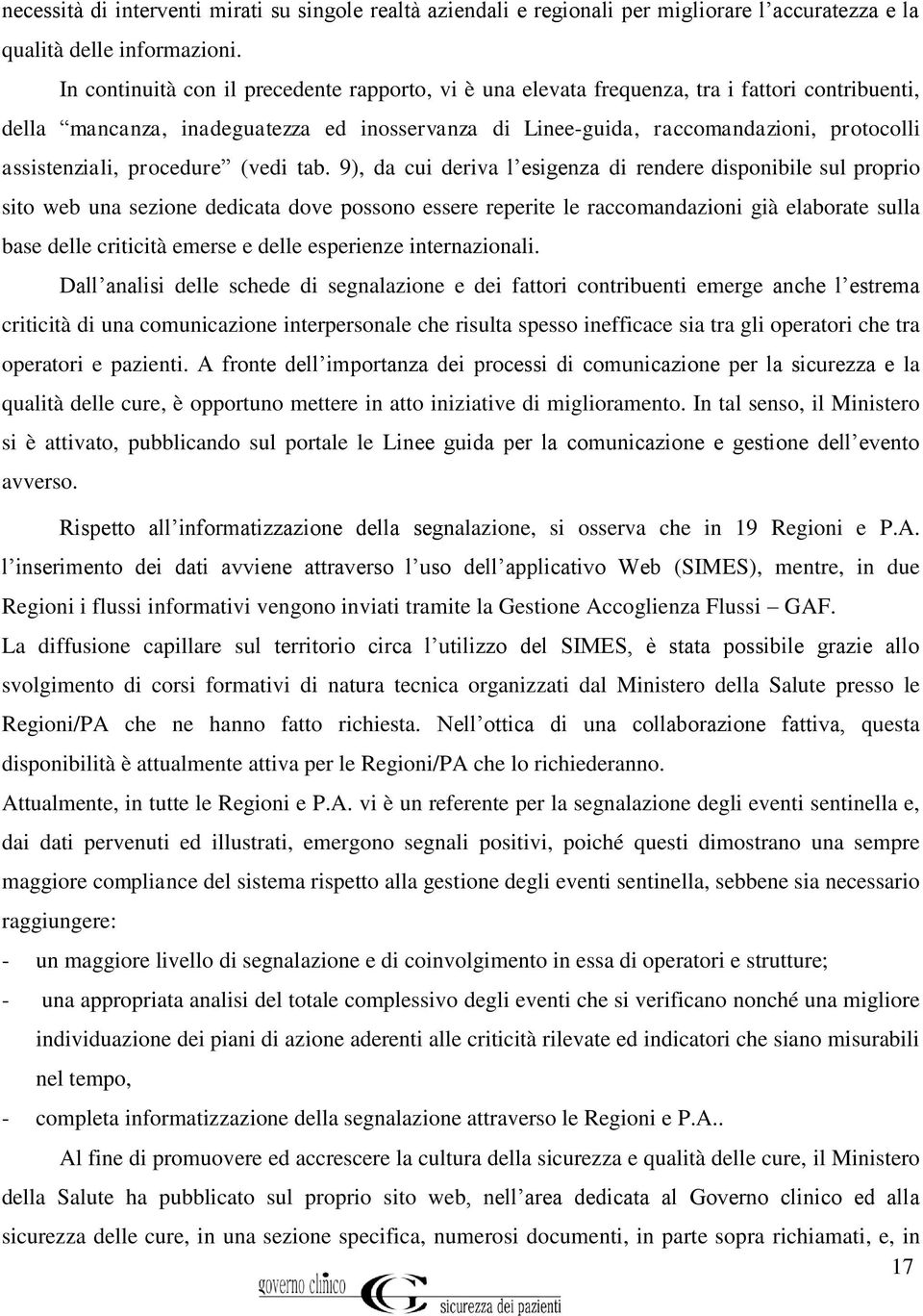 assistenziali, procedure (vedi tab.