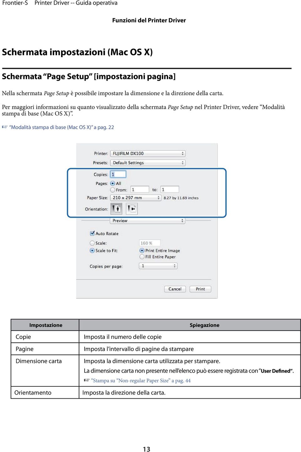 Modalità stampa di base (Mac OS X) a pag.