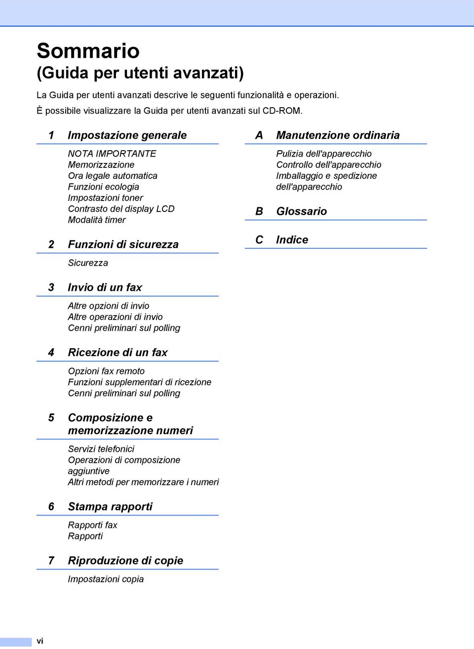 un fax Altre opzioni di invio Altre operazioni di invio Cenni preliminari sul polling 4 Ricezione di un fax Opzioni fax remoto Funzioni supplementari di ricezione Cenni preliminari sul polling 5